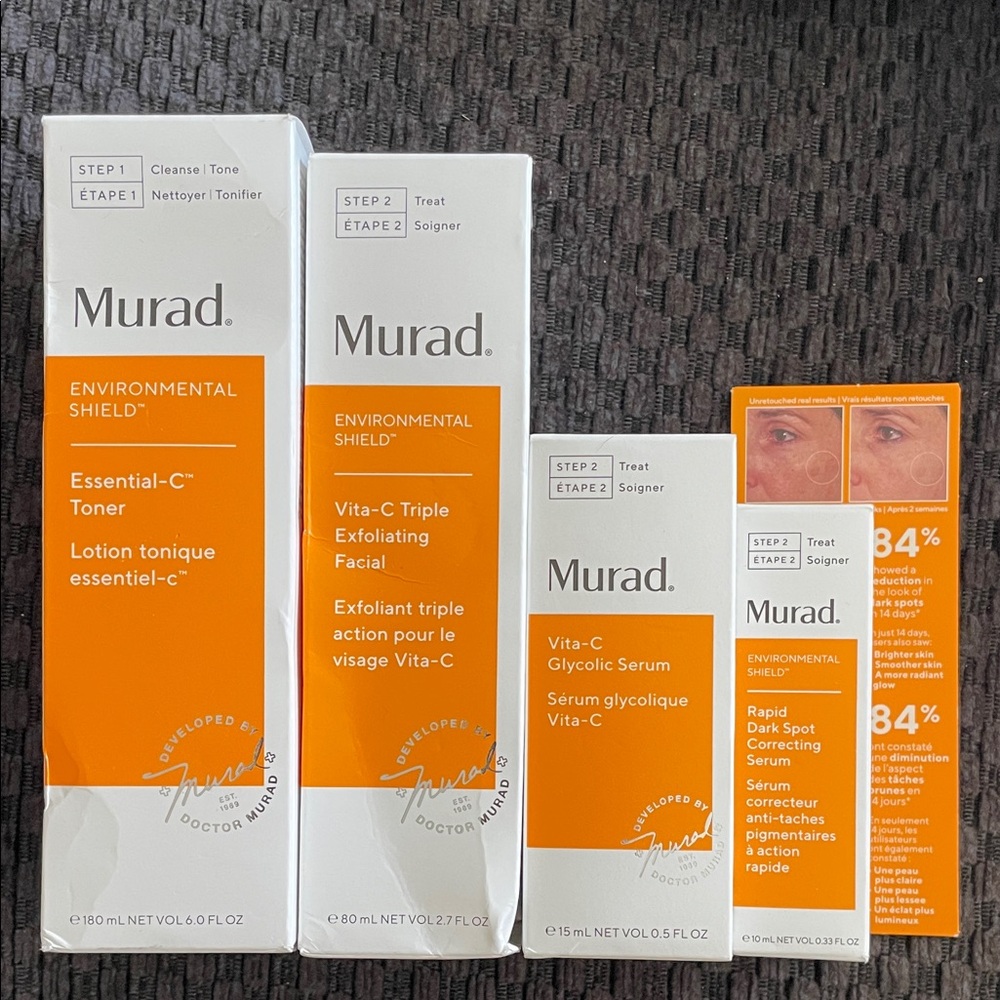 New Murad Environmental Shield Skincare Set - toner, exfoliator and serums